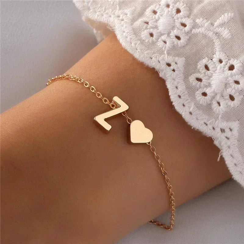 26 English Initial Letter Bracelets for Lovers Women and Men