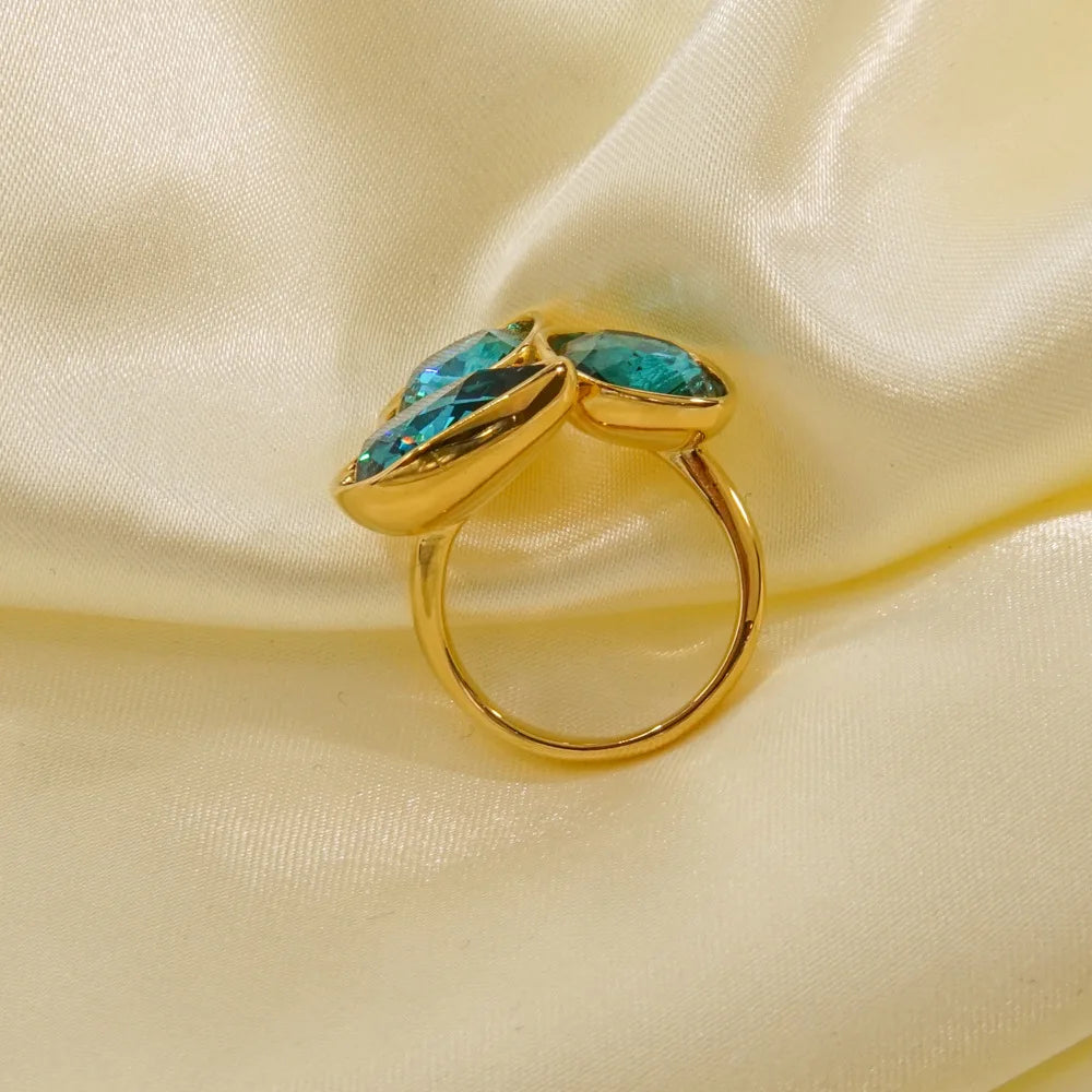 Radiant Gemstone Adjustable Ring