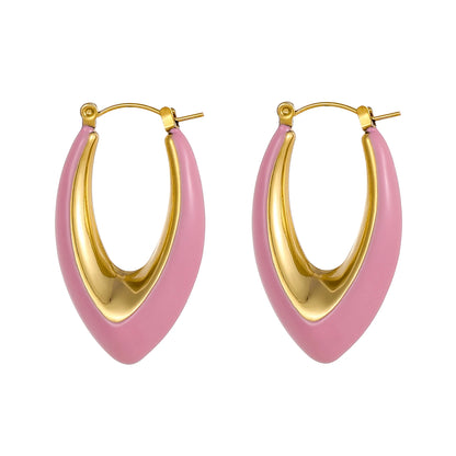 BoldGleam Enamel Hoop Earrings