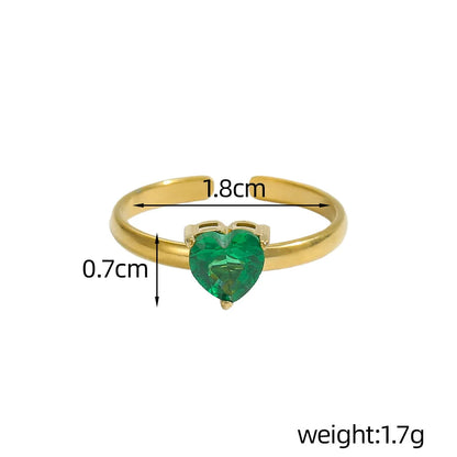 Heart Gem Open Ring