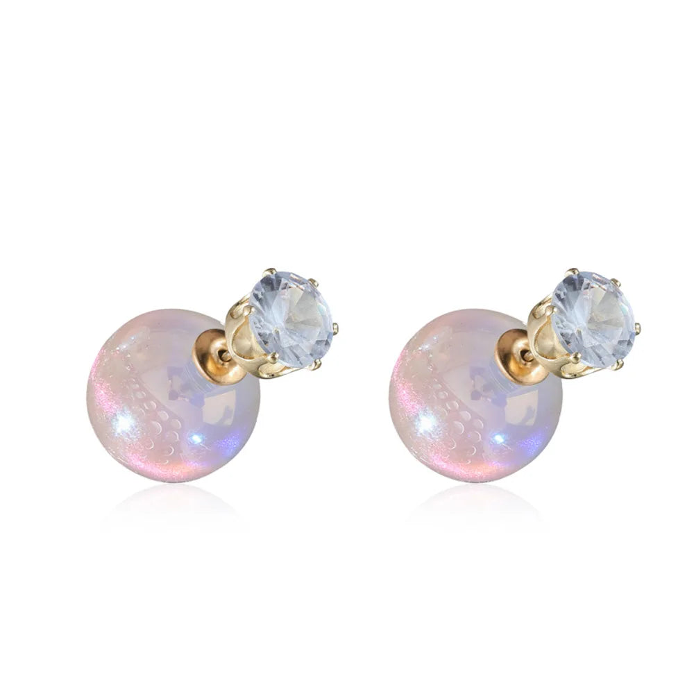 New Trend Simulation Pearl Flower Rhinestone Long Earrings for Women