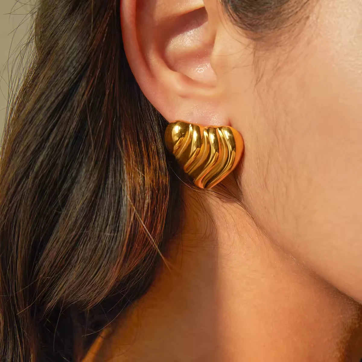 Ripple Heart Studs
