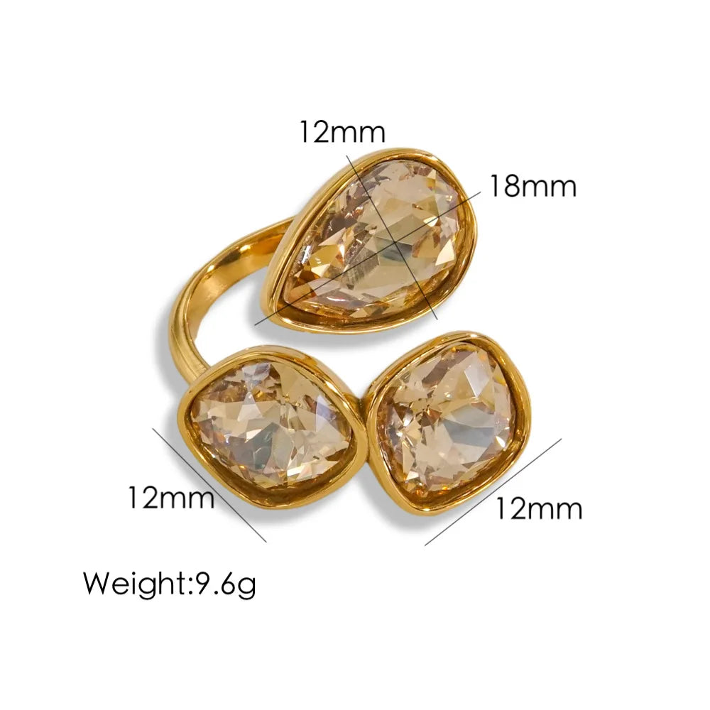 Radiant Gemstone Adjustable Ring