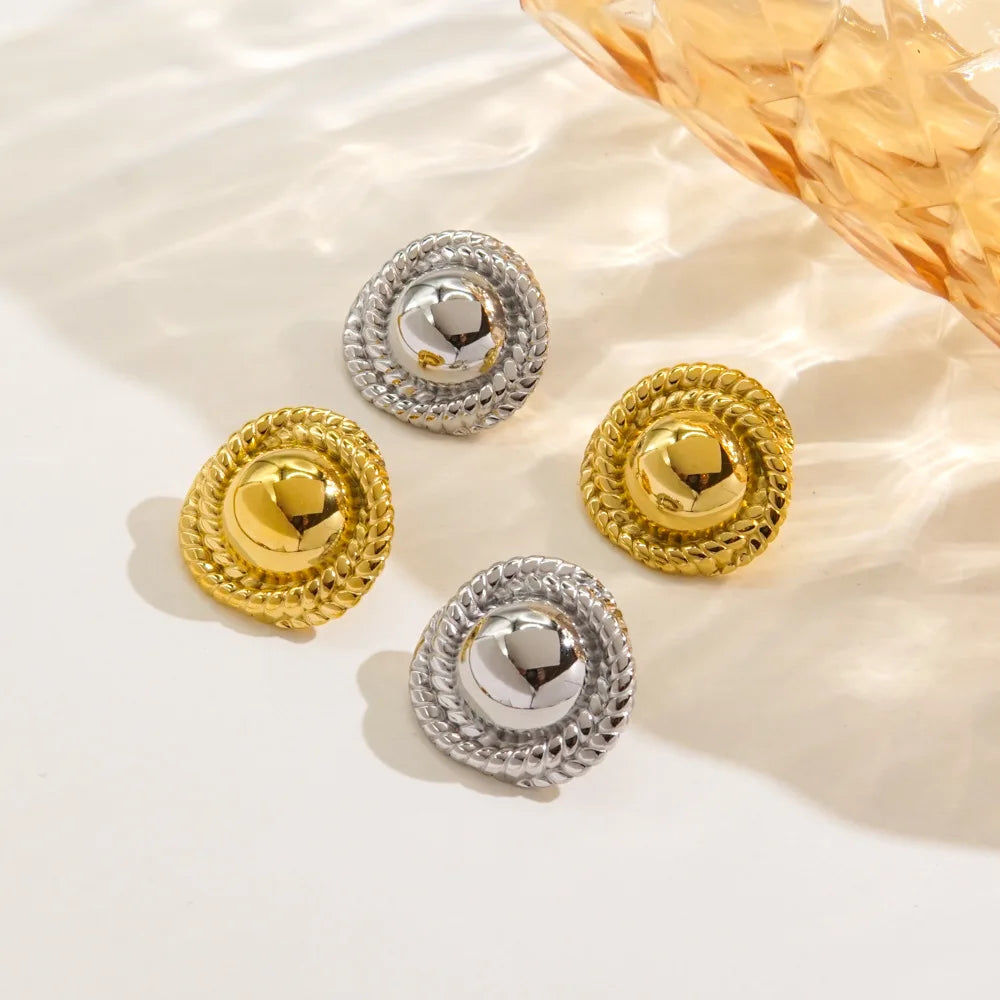 Twist Shine Disc Studs
