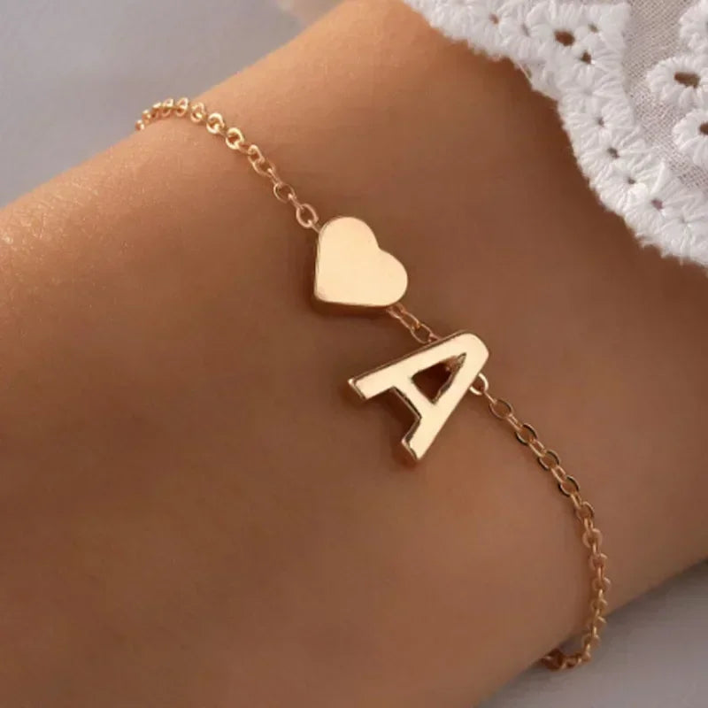 26 English Initial Letter Bracelets for Lovers Women and Men