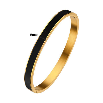 Color Stripe Stainless Steel Bangle