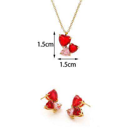Trinity Heart Crystal Jewelry Set