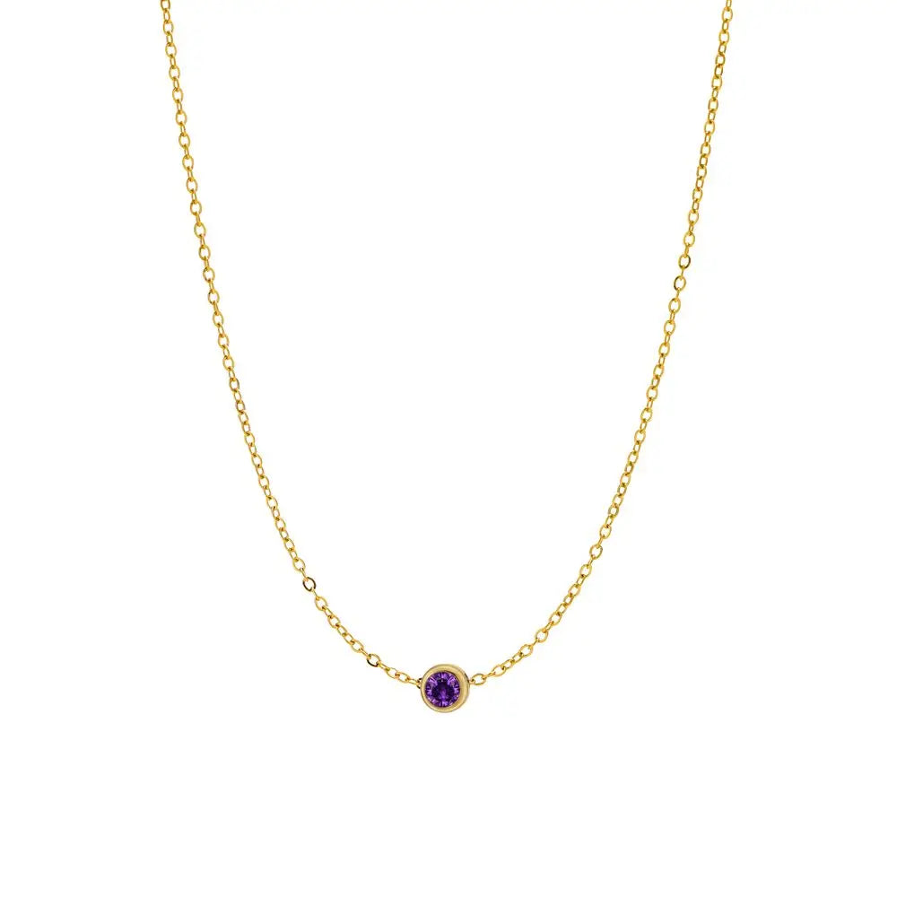 Birthstone Solitaire Necklace