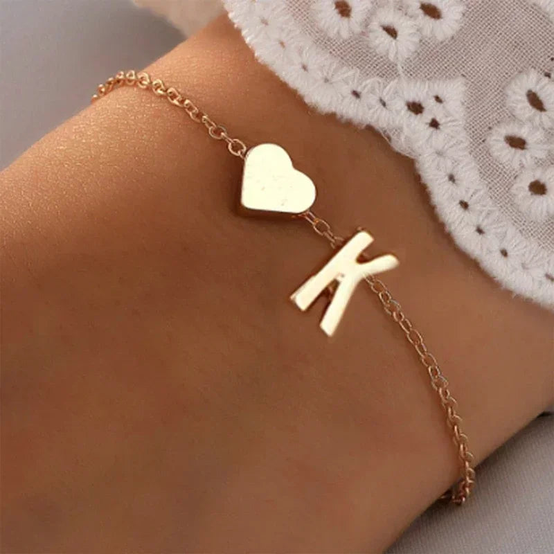 26 English Initial Letter Bracelets for Lovers Women and Men