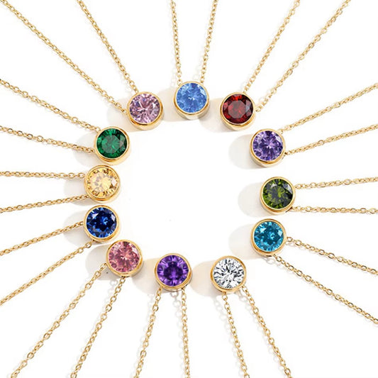 Birthstone Solitaire Necklace