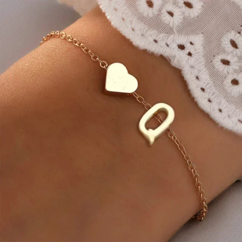 26 English Initial Letter Bracelets for Lovers Women and Men