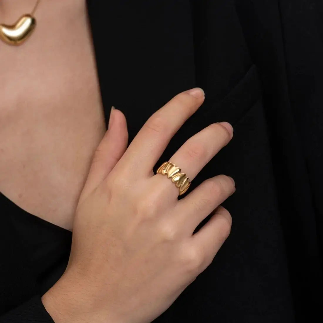 Heartlinked Adjustable Ring