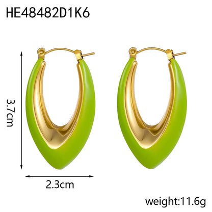 BoldGleam Enamel Hoop Earrings