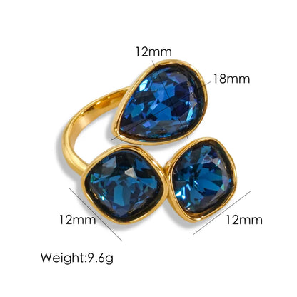 Radiant Gemstone Adjustable Ring