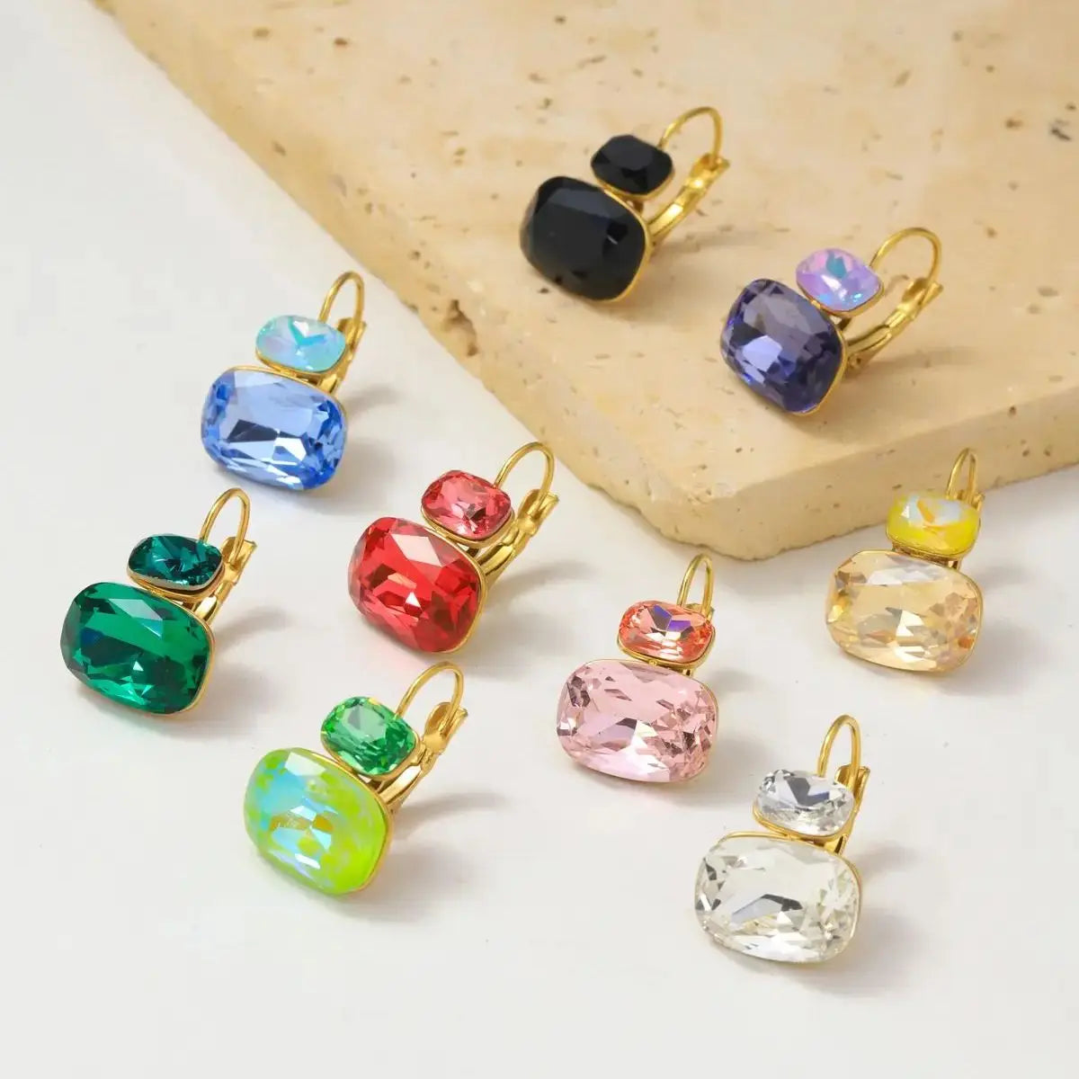 Crystal Double Stone Earrings
