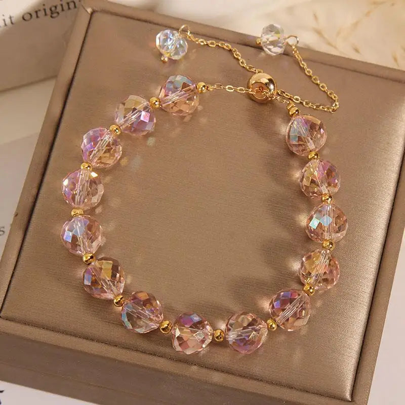 Iridescent Crystal Bead Bracelet