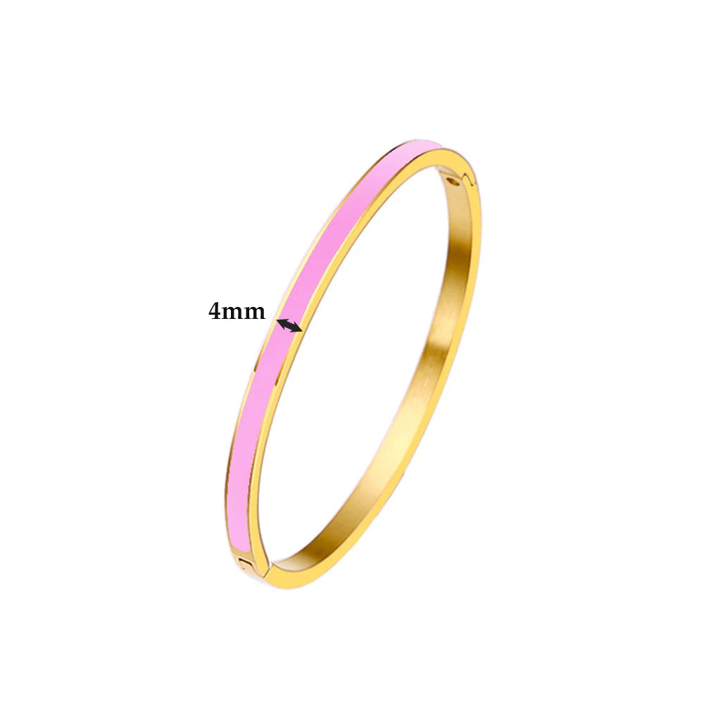 Color Stripe Stainless Steel Bangle
