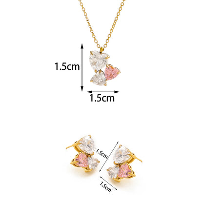 Trinity Heart Crystal Jewelry Set