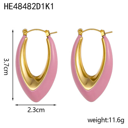 BoldGleam Enamel Hoop Earrings