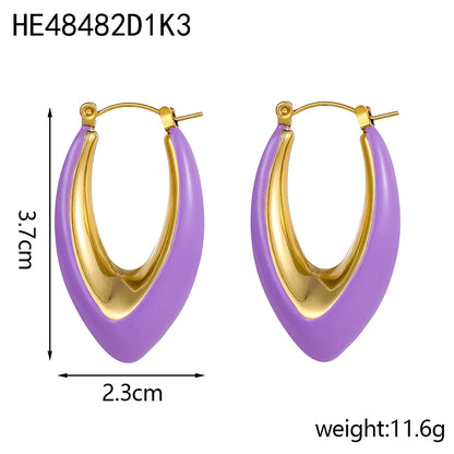 BoldGleam Enamel Hoop Earrings