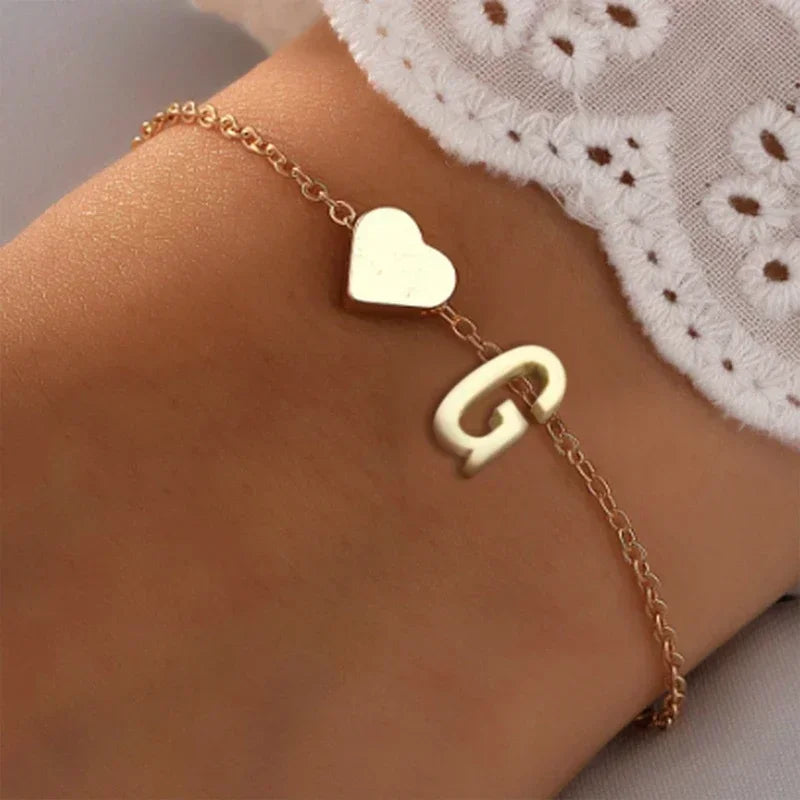 26 English Initial Letter Bracelets for Lovers Women and Men