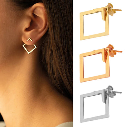 Edge Frame Stud Earrings