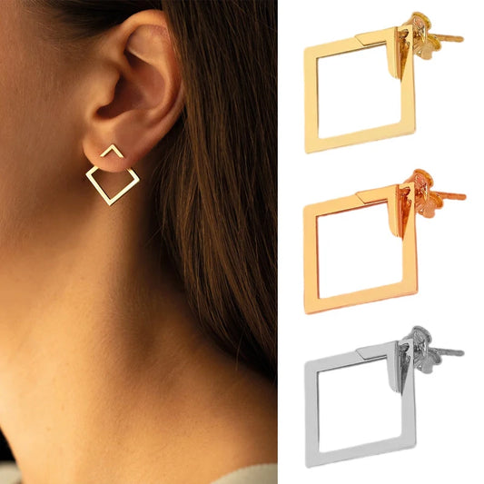 Edge Frame Stud Earrings