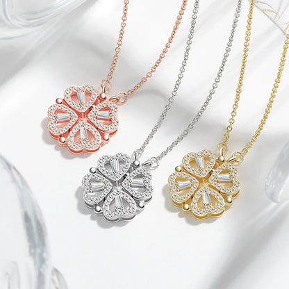 Lustre Heart Clover Necklace