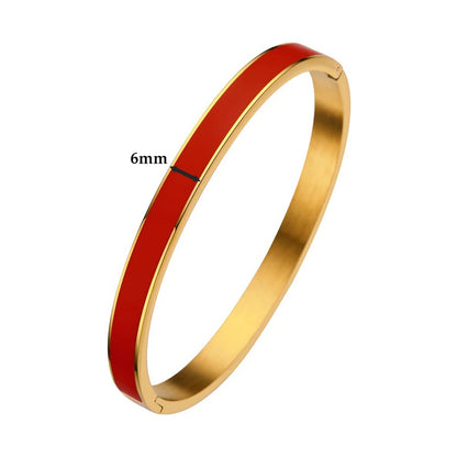 Color Stripe Stainless Steel Bangle