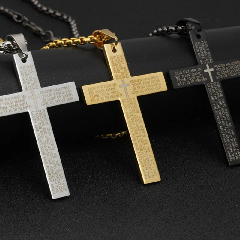 Cross Chain Necklace Stainless Steel Pendant