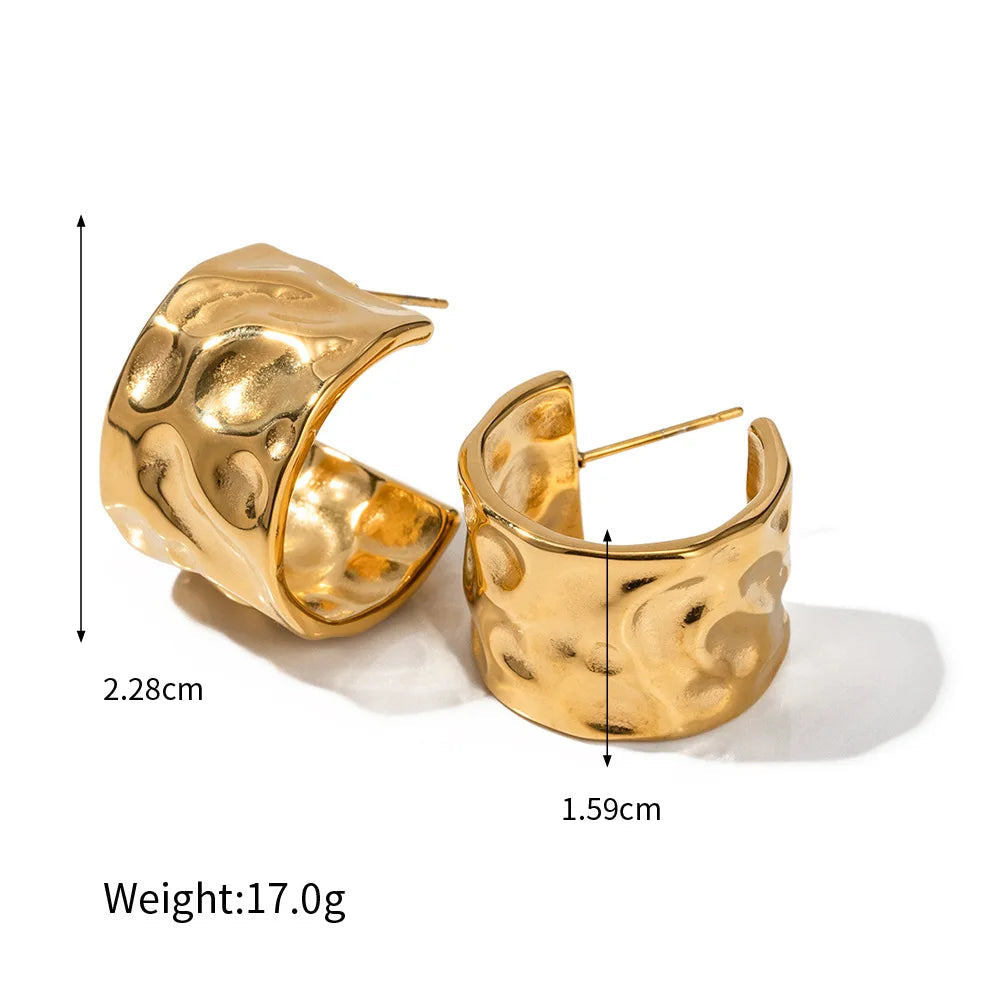 Bold Ripple Stud Earrings