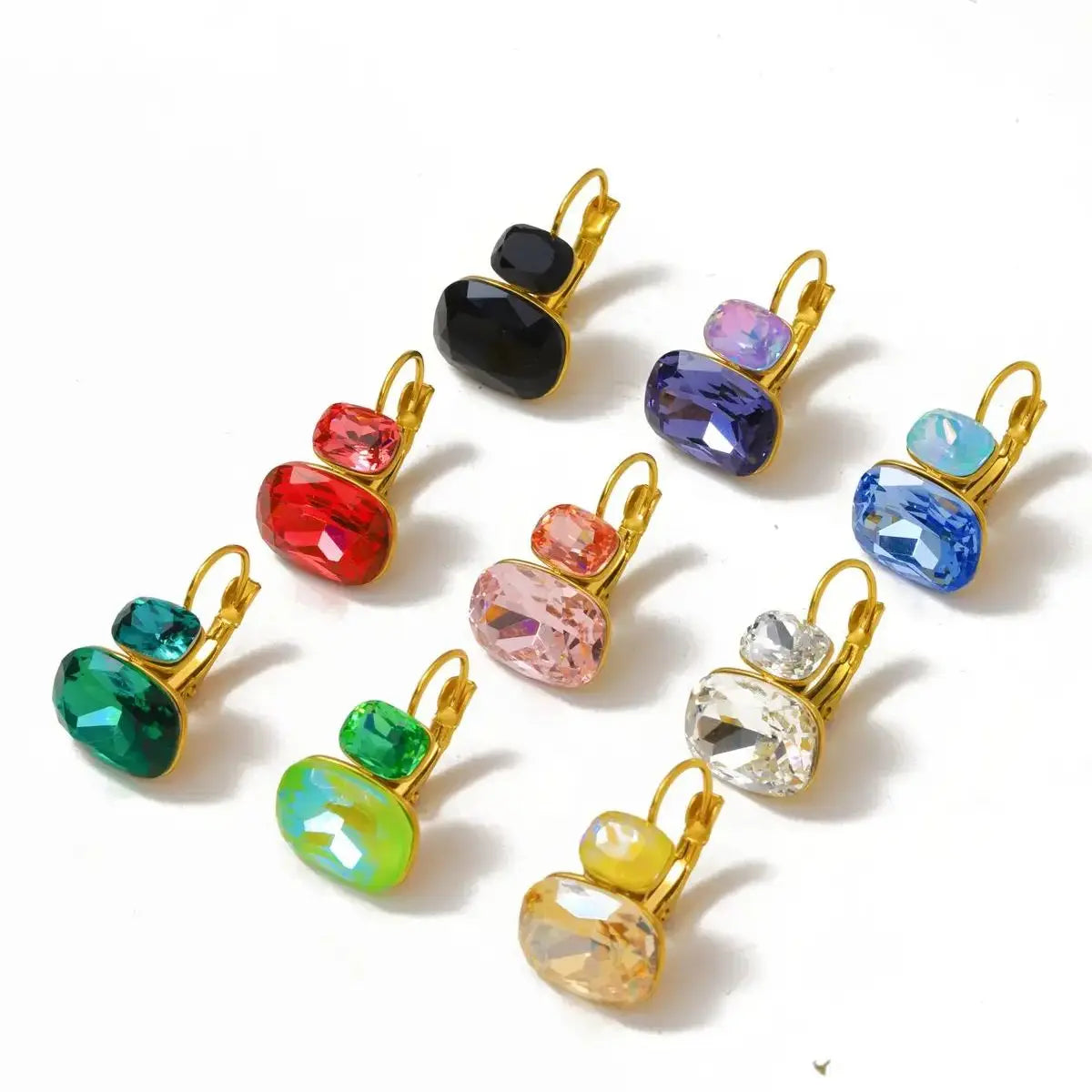 Crystal Double Stone Earrings