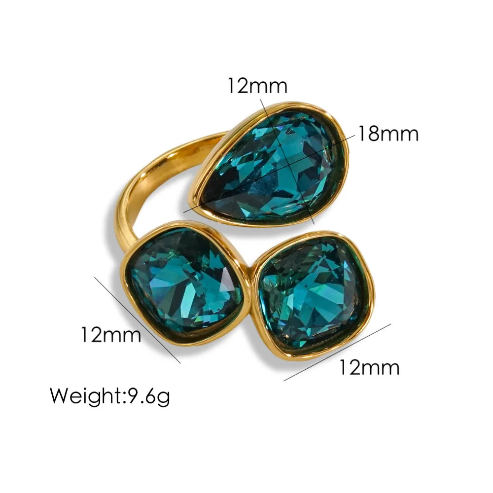 Radiant Gemstone Adjustable Ring