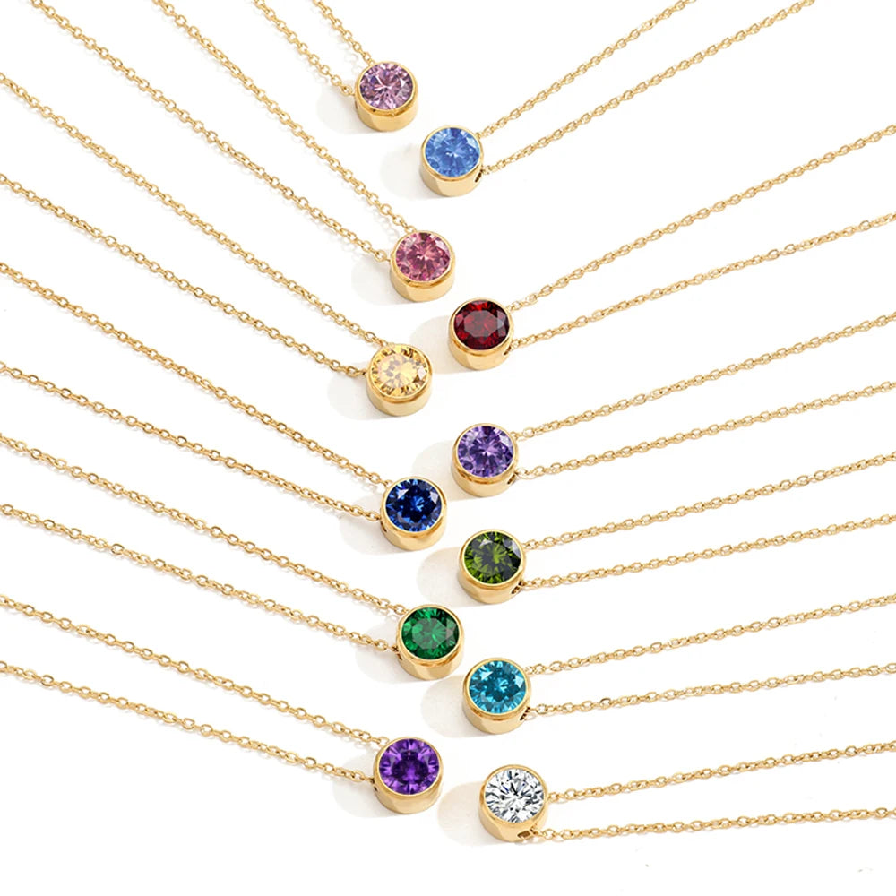 Birthstone Solitaire Necklace