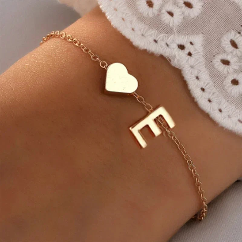 26 English Initial Letter Bracelets for Lovers Women and Men