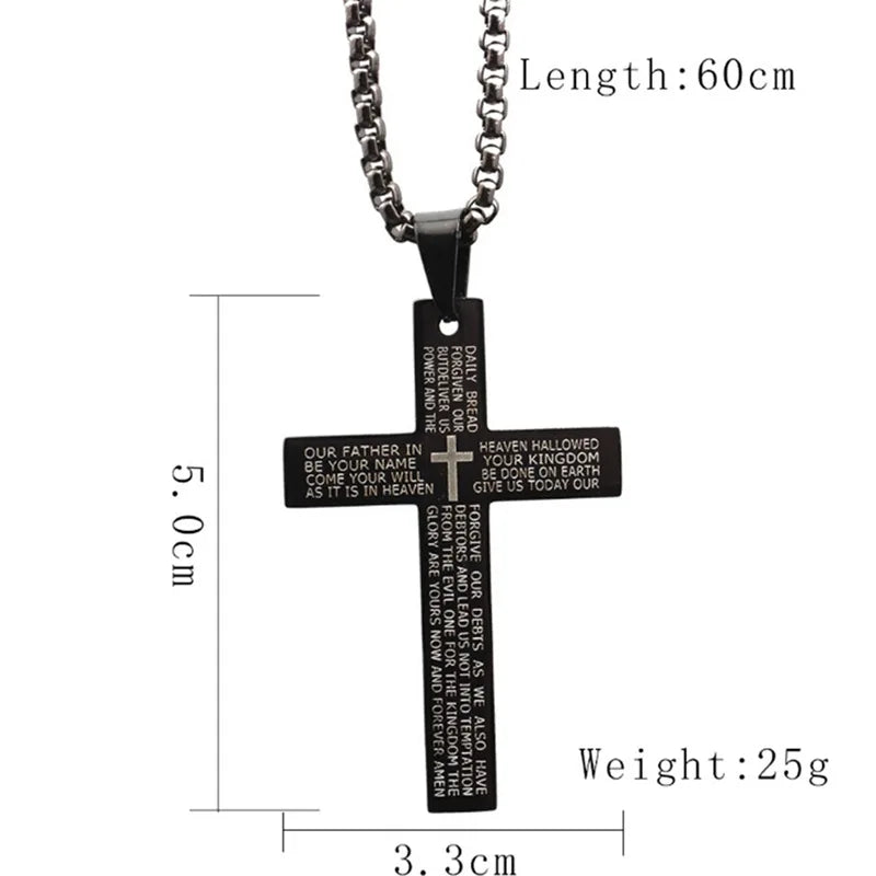 Cross Chain Necklace Stainless Steel Pendant