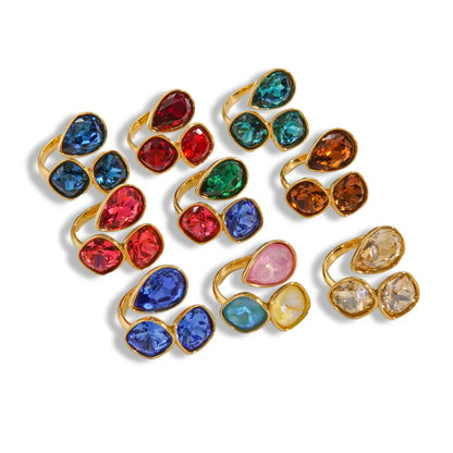Radiant Gemstone Adjustable Ring