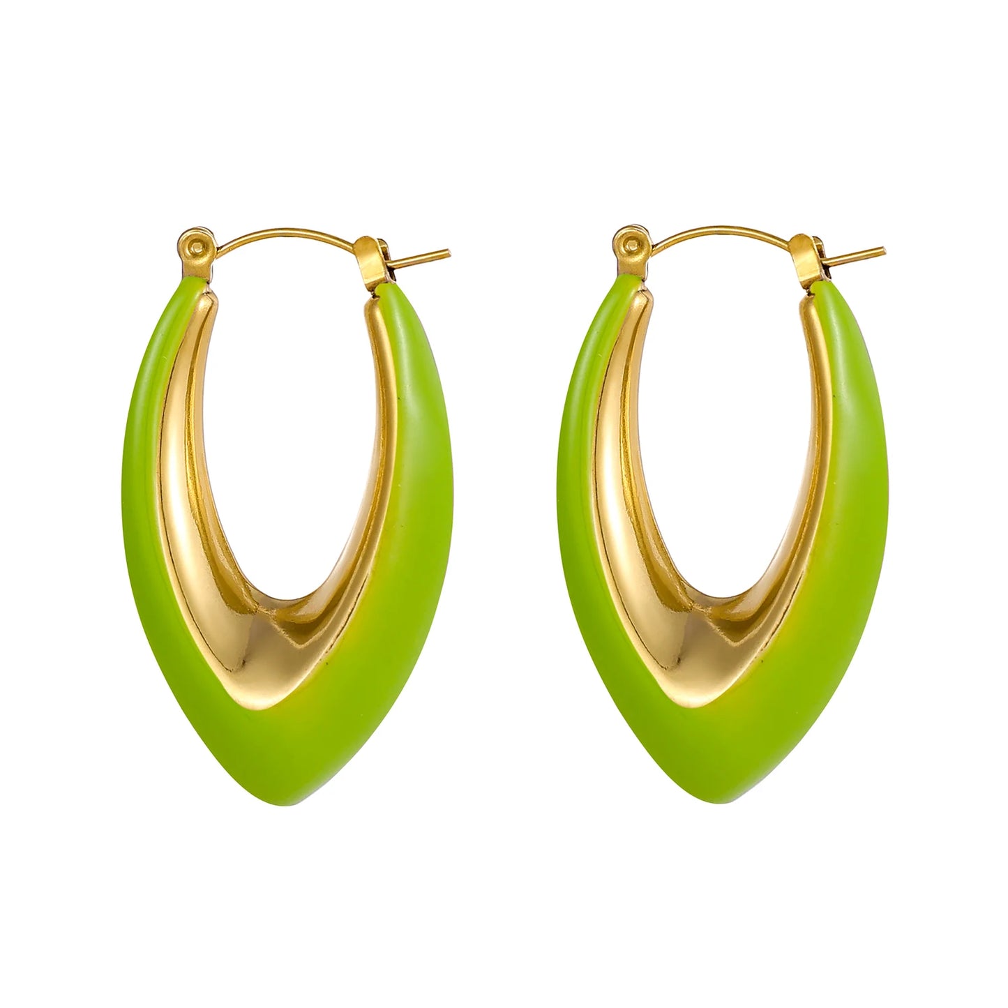 BoldGleam Enamel Hoop Earrings