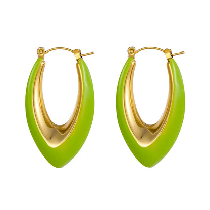 BoldGleam Enamel Hoop Earrings