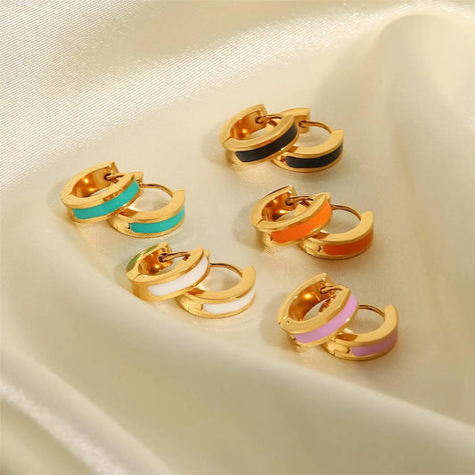 Color Stripe Stainless Steel Hoops