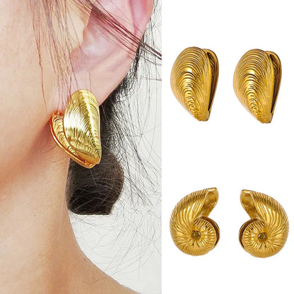 Shell Textured Stud Earrings