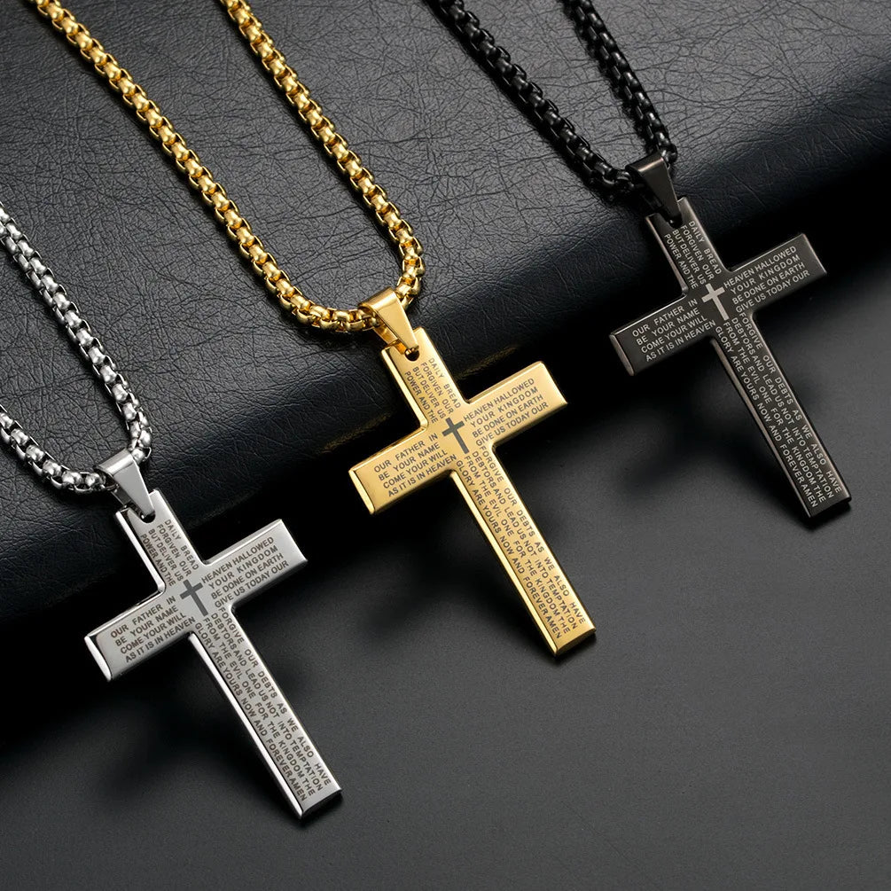 Cross Chain Necklace Stainless Steel Pendant