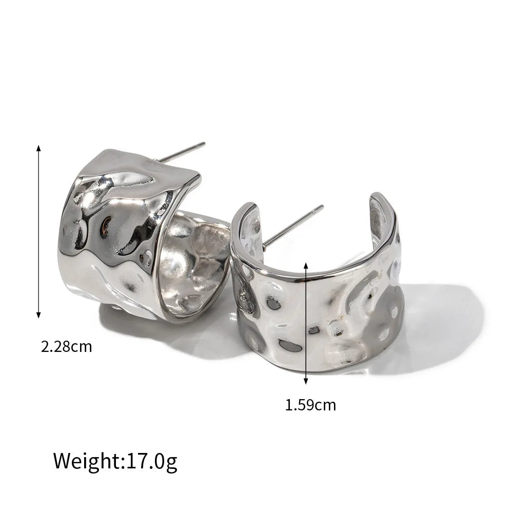Bold Ripple Stud Earrings