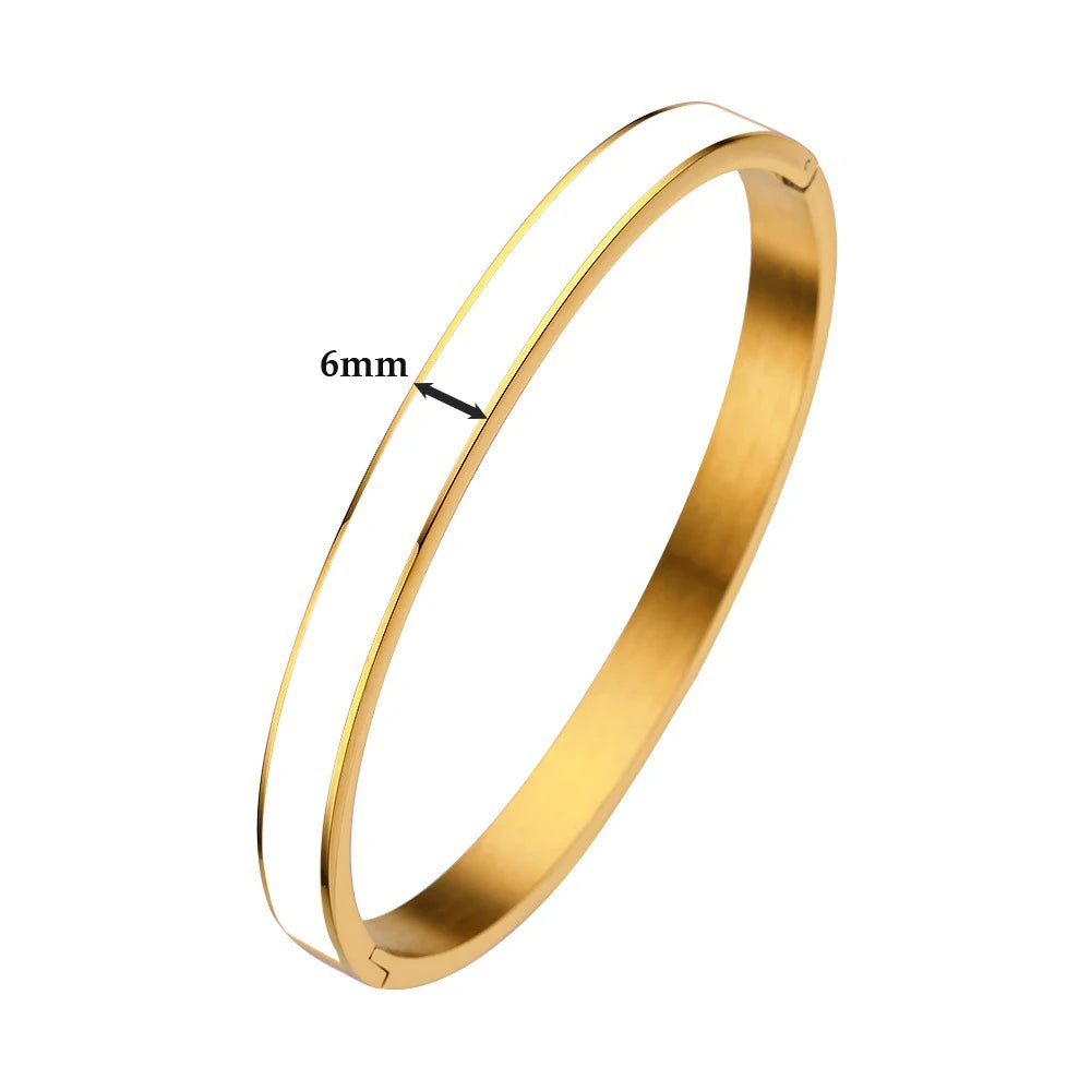 Color Stripe Stainless Steel Bangle