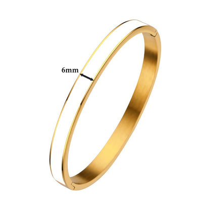 Color Stripe Stainless Steel Bangle