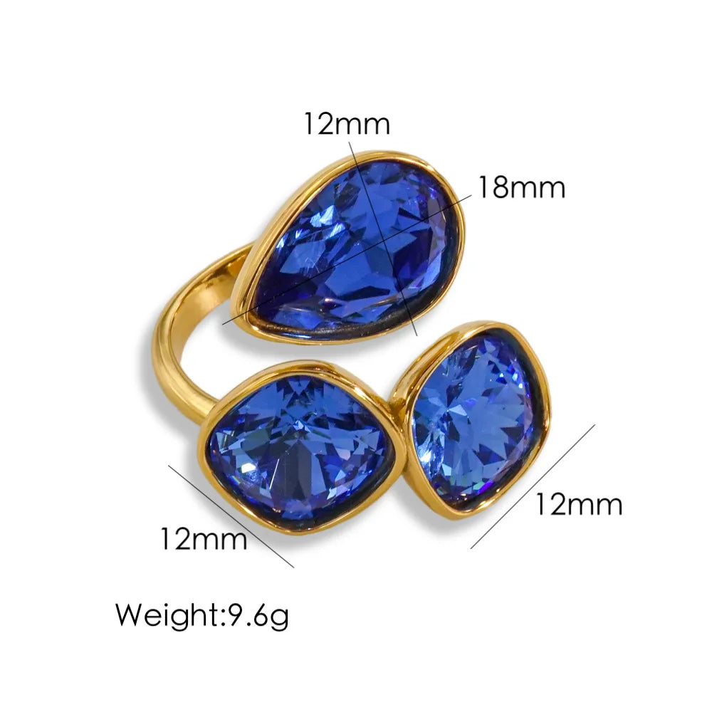 Radiant Gemstone Adjustable Ring