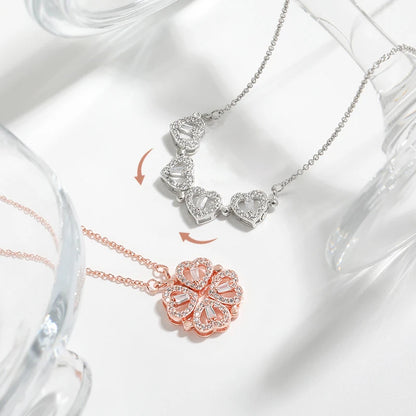 Lustre Heart Clover Necklace