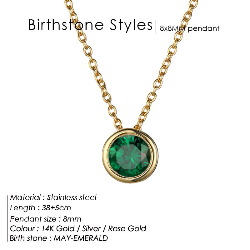 Birthstone Solitaire Necklace