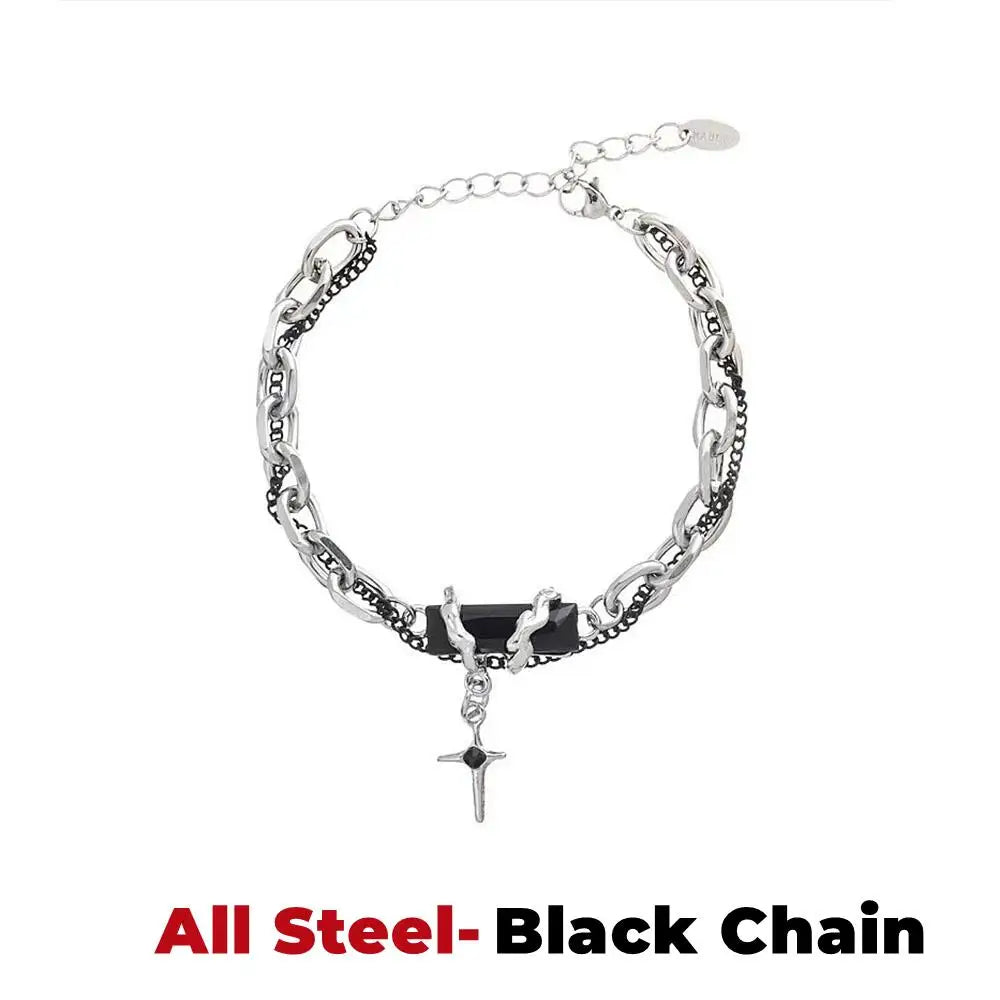 2025 Retro Black Zircon Star Bracelet For Women and Men