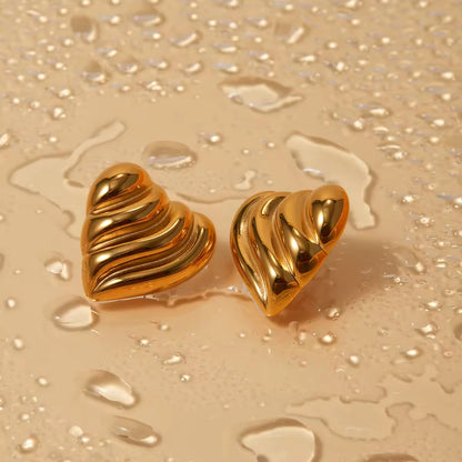 Ripple Heart Studs